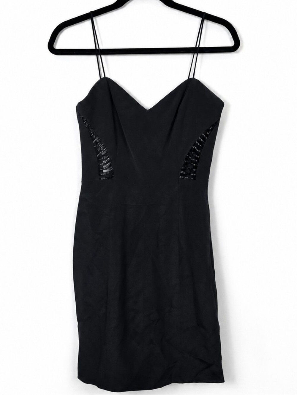 Vintage 90s Niteline Della Roufogali Black Silk Beaded Cocktail Mini Dress XS